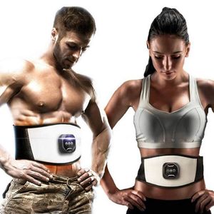 EMS Abdominaal Verstelbare PU-riem Elektronische ABS Spierstimulator Toning Taille Trainer Gewichtsverlies Vet Lichaamsmassage T191101249o