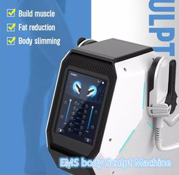 Ems Body Sculpt Estimulación muscular Máquina para adelgazar TeslaSculpt portátil Electromagnético BodySculpting Eliminación de grasa Construir dispositivo muscular 2 manijas