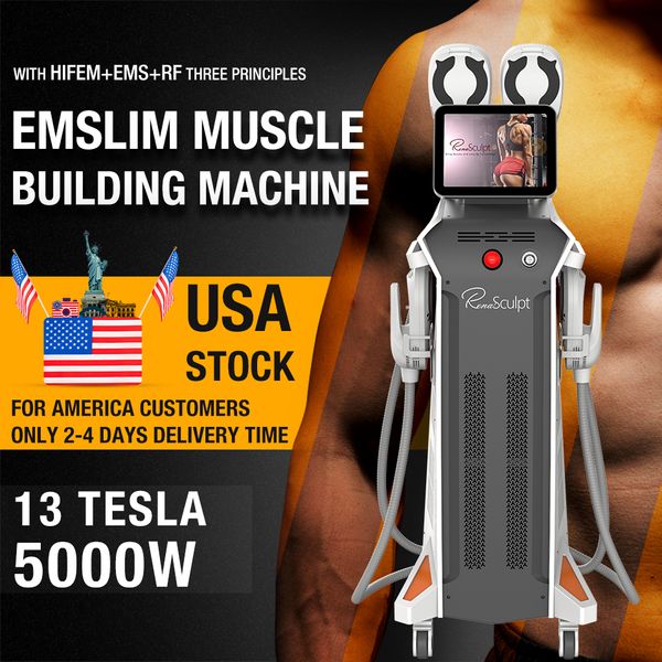 Machine de mise en forme du corps EMS Neo 4 RF gère le stimulateur musculaire EMS 13 Tesla Forme Instant Abdominals