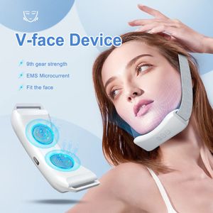 EMS Dubbele Kin Remover Thuisgebruik VFace Schoonheid Apparaat Gezicht Lifting Machine Afslanken Massage Huidverzorging Anti Rimpel 240226