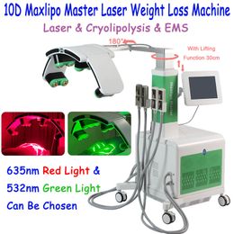 EMS Stimulation musculaire électrique soulagement de la douleur Lipolaser Slim Cryotherapy Machine 10D Lipo Laser Fat Dissouse de perte de poids 635 nm 532 nm Technologie laser froide diode