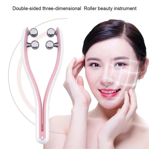 EMS Face Lifting Roller RF Double Menton V Visage En Forme De Masseur Mince Minceur Lift Up Soins De La Peau Anti-Rides Outil 240312