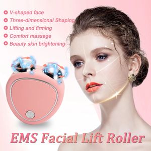 EMS Facial Massager Roller Microcurrent Face Lifting Machine Vface Skin Herjuvenation Antiwrinkle Beauty Device 240425