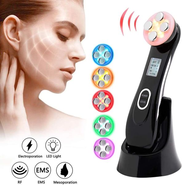 EMS Mésothérapie faciale électroporation RF Machine de radiofréquence LED PON Face Beauty Levage Masser Masser Skin Rinde Care 240318