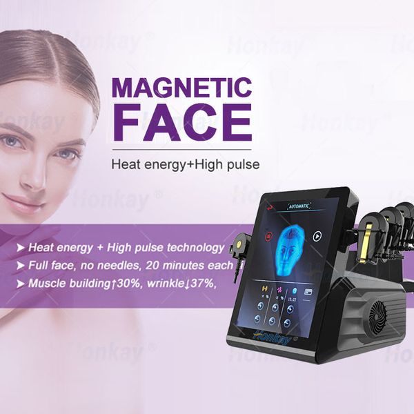 Ems Máquina para esculpir facial RF Energía térmica Cara magnética Tonificación muscular Vline Estiramiento facial Estiramiento de la piel Eliminación de arrugas Máquina antienvejecimiento