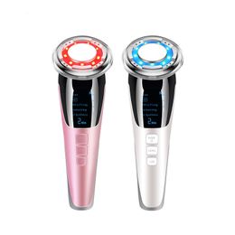 EMS Masseur de vibrations faciales LED chaude et froide Photon Rajeunissement de la peau Lifting du visage Serrer Iontophorèse Instrument de beauté anti-âge