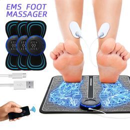 EMS Voetmassageapparaat Elektrische massagemat met USB-oplader Voetontspanningsmat Trillingsmassagepads voor het verlichten van voetpijn 240127