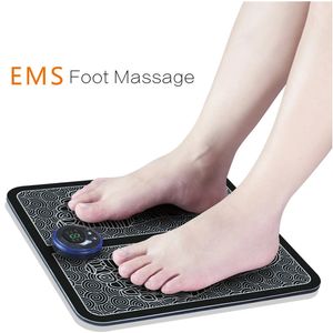 Tapis de massage des pieds Ems Tens Fisioterapia Coussin de pied électrique Coussin d'acupuncture pour la circulation sanguine Soins de santé des pieds Relaxation Douleur avec télécommande