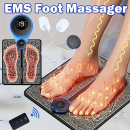 EMS Foot Massager Relajation Pads Herramienta de masaje eléctrico para aliviar el dolor de los pies calambres en las piernas del tobillo Atención hinchada 240415
