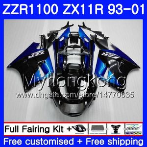 Cuerpo para KAWASAKI ZX 11R ZX11R 93 94 95 96 97 206HM.0 ZZR 1100 ZX11 R ZZR1100 ZX-11R 1993 1994 1995 1996 1997 Carenados Factory azul