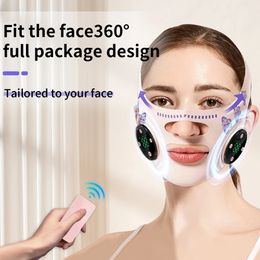 EMS -kopmassage USB -oplaad gezichtsslankriem gezichtsleven verminderen dubbele kin wanglift omhoog dun masker 240425