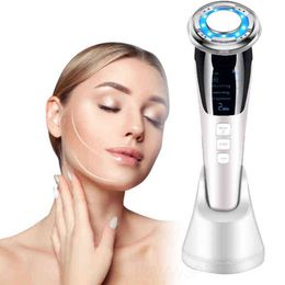 EMS Hot Cool Facial Facial Massager LED Photon Therapy Skin Care Tools Face Lifting Timpel Sonic Vibration Massage Beauty Device 220512