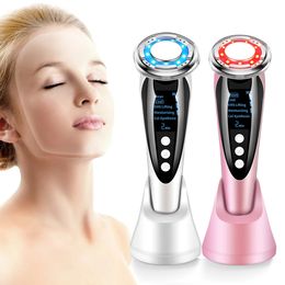 EMS LIFT Devices Facial Massager LED Therapie Anti Wrinkle Removal Skin Taster wordende koele behandeling RF -trillingsapparatuur 240430