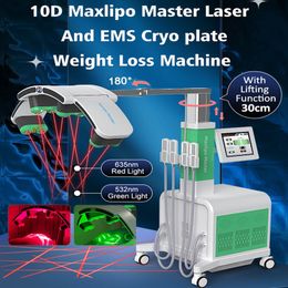 10D MaxLipo Master Laser Body Slankmachine 4 EMS Cryo -platen Cryolipolyse Vet bevriezen EmsZero Neo Elektrische spierstimulatie Koud laser Lipolaser -apparaat
