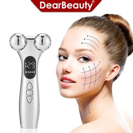 EMS masseur 4D rouleau dispositif de lifting visage V-visage plus mince resserrement de la peau double menton dissolvant soins des yeux Massage beauté rouleau 240313