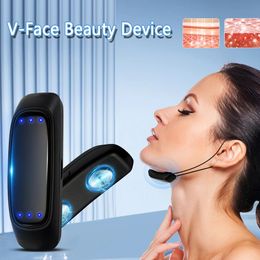 Ems Massager V-Face Beauty Device Elektrisch Shaping Massager voor het verwijderen van dubbele kin Doornroosje Apparaat Gezichtsvorm 231220