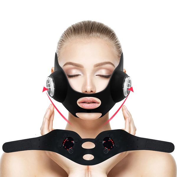 EMS Micro-courant Masque de lifting du visage Bandage de lifting Couleur Lumière V Façonnage Instrument de beauté Masseur en silicone 240201