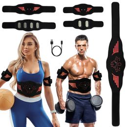 EMS Stimulateur musculaire Ceinture de tonification abdominale Bras Jambe Toner musculaire Charge USB Mise en forme du corps Perdre du poids Brûler les graisses Fitness Unisexe 240220