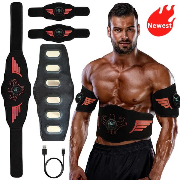 EMS Estimulador muscular Entrenador abdominal Cinturón de masaje Abs Uso de tóner muscular para el cuerpo Brazo delgado del vientre Perder peso Entrenamiento físico 240220