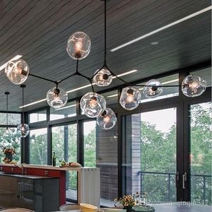 EMS Nieuwe Globe Glazen Kroonluchters Lichten Nordic Moderne Kroonluchter Licht Verlichting Hanglamp Glazen Bol Lamp 110 v-220v2708