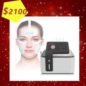 EMS RF Face EM RET Pad Estimulación electrónica Lifting Massage Facial Massage Magnetic Piel Machine de belleza Gelpads con 6 manijas de tratamiento portátiles