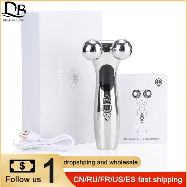 EMS Roller Masseur Microcourants Machine de levage du visage V-Face RollerMassager Rajeunissement de la peau Dispositif de beauté anti-rides 231220