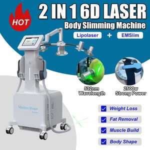 Machine de mise en forme du corps Laser amincissant, perte de poids, EMS 6D, réduction des graisses, Anti-cellulite, HIEMT, renforcement musculaire, contour du corps, appareil de salon à usage domestique