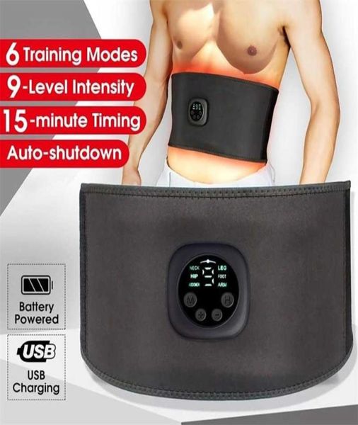 EMS stimulateur musculaire sans fil formateur Fitness intelligent entraînement abdominale ceinture de perte de poids électrique corps minceur ceinture unisexe 2201111115245