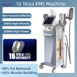 Emslim Electromagnétique Muscle Build Fat Réduire le corps Slimming Contour 16 Tesla EMS Butt Lift 4 Handles Dispositif de masseur musculaire