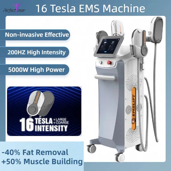 EMSLIMM SINMING RF RF Haute intensité Focus Electromagnétique EMS 16 Tesla Sculpture de la machine Stimulation musculaire 4 Handles Device de beauté CE FDA
