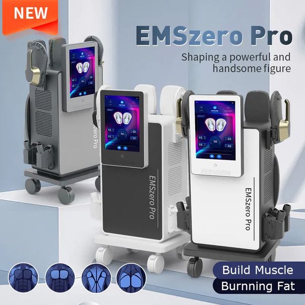 Emszero – Machine EMS Pro de sculpture du corps, avec fonction RF, grand écran, étui à la mode, EMT, 4 poignées avec coussin, siège pelvien