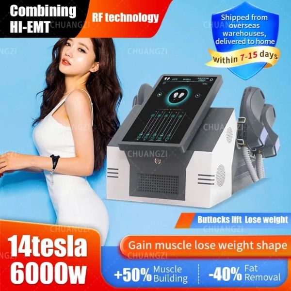 EMSzero HI-EMT 6000W 14 Tesla Shaping Machine Électro-aimant Muscle Stimuler l'élimination des graisses Sculpt Équipement pour la certification CE