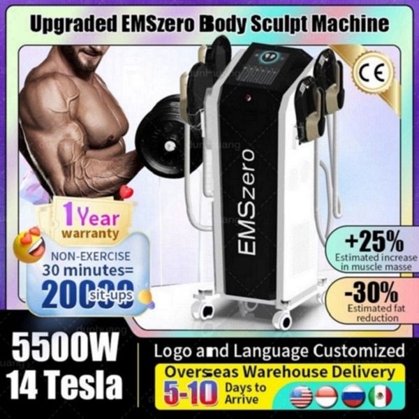 EMSzero Stimulateur de sculpture musculaire Articles de beauté DLSEMSlim NEO HIEMT 2/4/5 poignées avec coussinets de stimulation pelvienne RF en option Machine de mise en forme pour brûler les graisses EMSzero