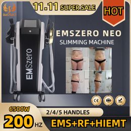 Emszero RF Hiemt Muscle Stimulator Machine 14Tesla 6500W 4 Maneja RF Máquina de escultura de cuerpo de quemaduras de grasa opcional