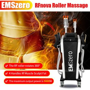 EMSZERO Roller Massage 7-in-1 Fat Reducer 14 Tesla 4 Handle 2 Roller EMS RF Slimming Machine And Roller CE Certificate