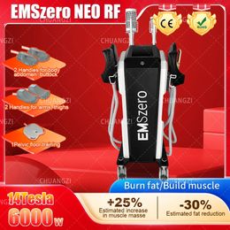 EMSZERO Roller Masaje 3 en 1 Reductor de grasa 14 Tesla 4 Mango 2 rodillos EMS RF Máquina de adelgazamiento y rodillo Certificado CE