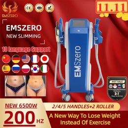 EMSZERO Machine minceur 6500W 14Tesla 200HZ RF élimination des graisses contour Stimulation musculaire Ems corps sculpter Machine
