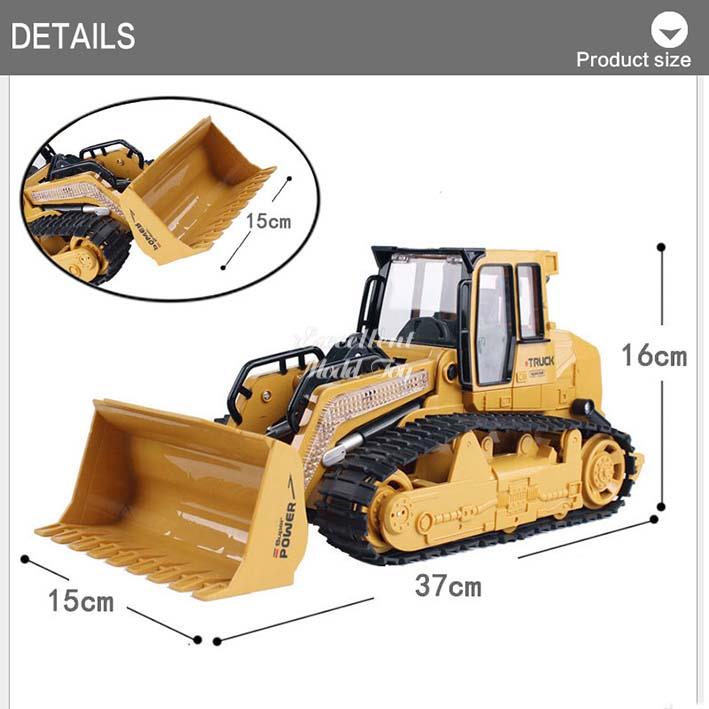 E5 Remote Control Tractor Shovel Toy, Electric/RC Car, Bulldozer, 2.4G 5 Channel Engineering Vehicle, with Simulation Sound& Lights, Christmas Kid Birthday Gift, USEU