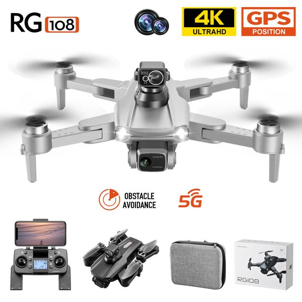 Drone M27 4K HD professionnel GPS, évitement d'obstacles, pliable, moteur sans balais FPV 1200m, hélicoptère aérien, jouet, simulateurs cadeaux RG108