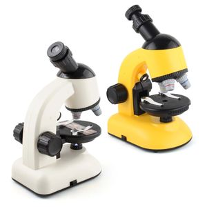 Microscopio QT4 Kid 1200X, juguete educativo, 3 engranajes, vidrio óptico, imágenes HD, 4 lentes de condensador, luces LED, regalo para niños, USEU
