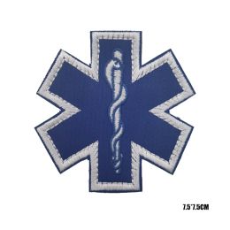 EMT Star of Life Bordado Parche Paramedic Medic Medical Medical Aid Cross Military Patches Emblema Rescate de emergencia Insignia bordada