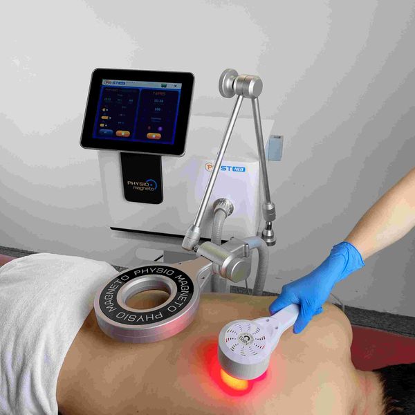 Emtt-fisioterapia magnética infrarroja, máquina masajeadora de fisioterapia con luz roja fría cerca, portátil