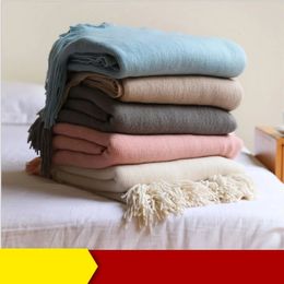 Emulatie kasjmier siesta deken vaste kleur gebreide bank dekens dekens huidvriendelijk beddengoed zacht voor bed gezellige sjaal 231221