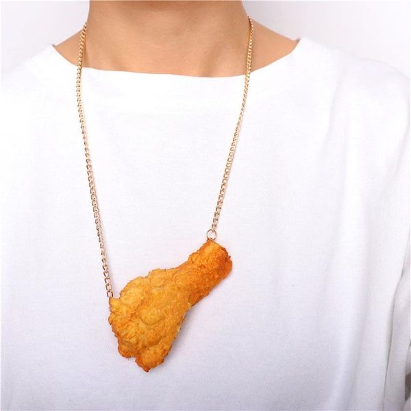 Collier pendentif en émulation de cuisse de poulet frit, nouveaux accessoires amusants 263t