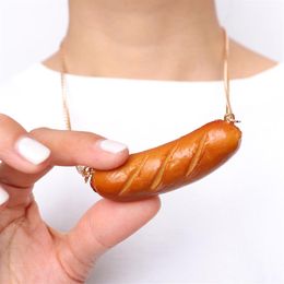 Collier pendentif saucisse d'émulation, accessoires amusants, nouveau bijoux à la mode 278S