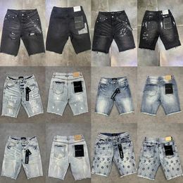 Heren denim shorts jeans ontwerper Jean Fashion Distressed gescheurde fietsers dames denims lading voor mannen zwarte broek 323YO