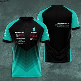 En7x 2023 Fashion Nieuwe T-shirts voor heren Formule 1 Racing Team Large Petroleum 3d Petroleum met korte mouwen