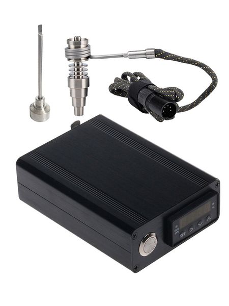 Enail D nail Dnail température électronique Coil Heater controller box DIY Smoker 20mm Bobine avec 6 en 1 titane Nail Dab Tool Carb Cap pour Dabber Rig bong en verre