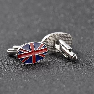 Boutons de manchette en émail drapeau britannique pour hommes, boutons de manchette pour costume d'affaires formel français, bijoux à la mode, volonté et sable