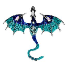 Email Dragon Broches For Women Men Men 3-Color Rhinestone Flying Legand Animal Party Office Broche Pins Gifts